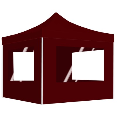 Professional Folding Party Tent with Walls Aluminium Wine Red