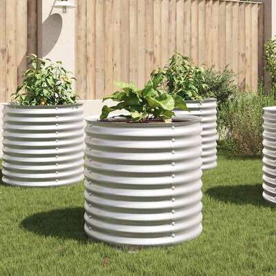 Garden Planter Galvanised Steel -Silver