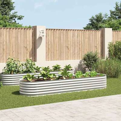 Garden Planter Galvanised Steel /Silver