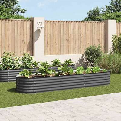 Garden Planter  Galvanised Steel,  Grey