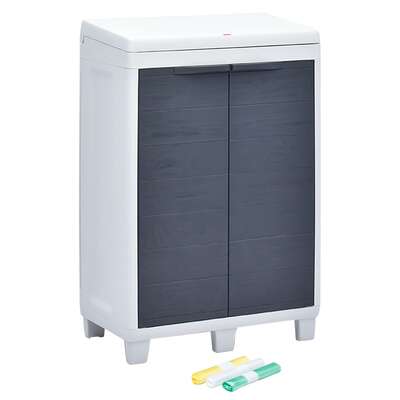 Garden Dustbin with 3 Bags Dark Grey 