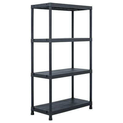 Storage Shelf Rack Black 100 kg Plastic