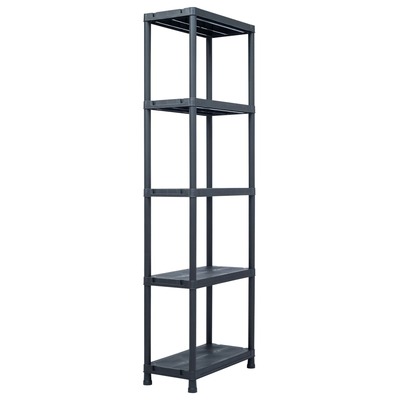 Storage Shelf Rack Black 125 kg Plastic
