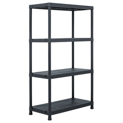 Storage Shelf Rack Black 200 kg Plastic