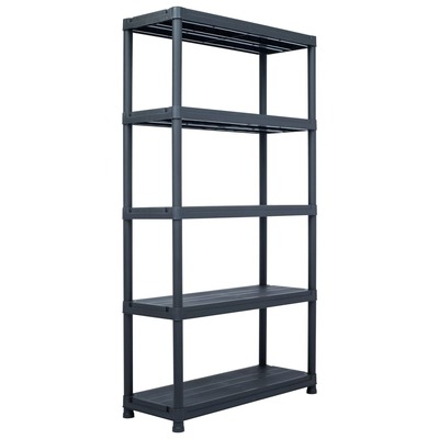 Storage Shelf Rack Black 250 kg  Plastic