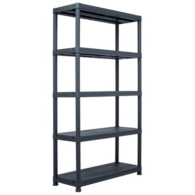 Storage Shelf Rack Black 500 kg  Plastic