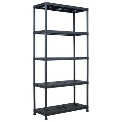 Storage Shelf Rack Black 260 kg  Plastic