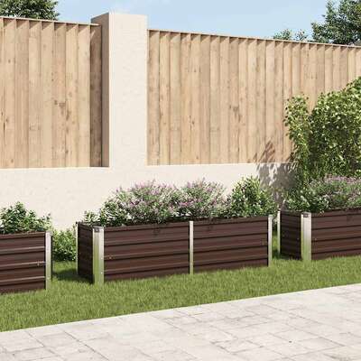 45718 Garden Raised Bed Brown 160x40x45 cm Galvanised Steel