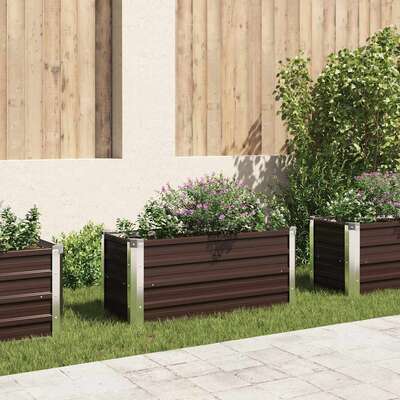 45720 Garden Raised Bed Brown 100x40x45 cm Galvanised Steel