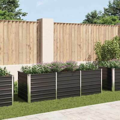 Garden Raised Bed Anthracite Galvanised Steel