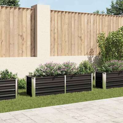 45731 Garden Raised Bed Anthracite 160x40x45 cm Galvanised Steel