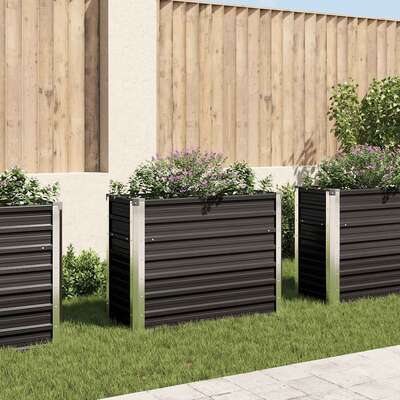 45732 Garden Raised Bed Anthracite 100x40x77 cm Galvanised Steel