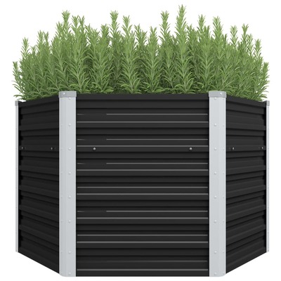45734 Garden Raised Bed Anthracite 129x129x77 cm Galvanised Steel