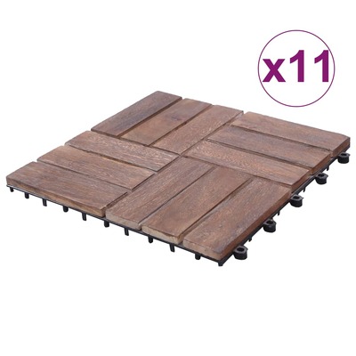 Decking Tiles 11 pcs 30x30 cm Solid Reclaimed Wood