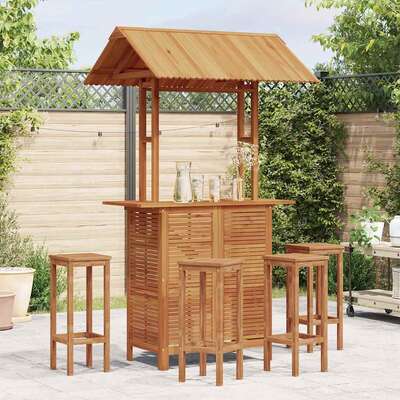Outdoor Bar Table with Rooftop Solid Acacia Wood