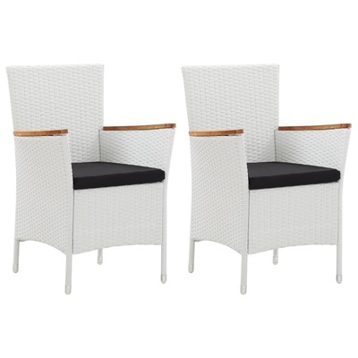 Garden Chairs 2 pcs White Poly Rattan