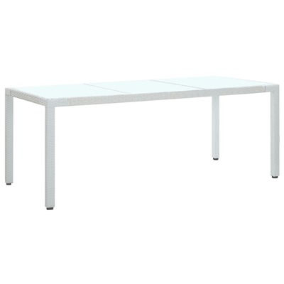 Garden Table White 190x90x75 cm Poly Rattan
