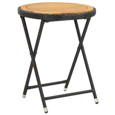 Tea Table Black 60 cm Solid Acacia Wood