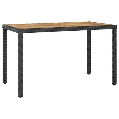 Garden Table Black and Brown 123x60x74 cm Solid Acacia Wood