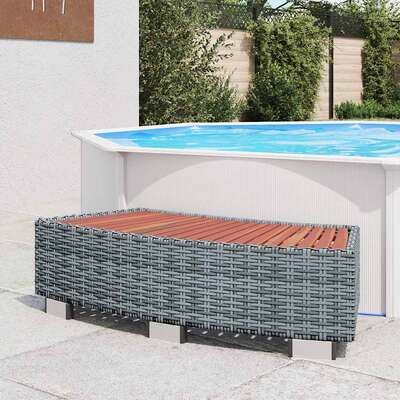 Spa Step Grey Poly Rattan