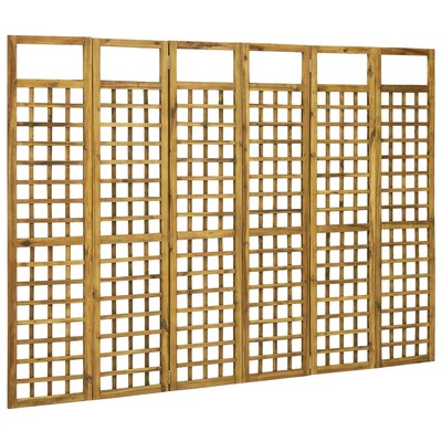 6-Panel Room Divider/Trellis Solid Acacia Wood 240x170 cm