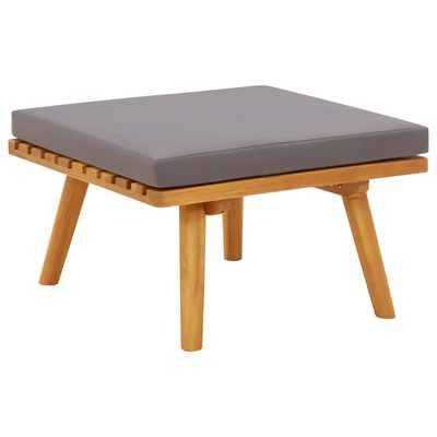 Garden Footstool with Cushion 60x60x29 cm Solid Acacia Wood