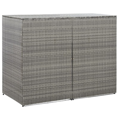 Double Wheelie Bin Shed Anthracite 153x78x120 cm Poly Rattan