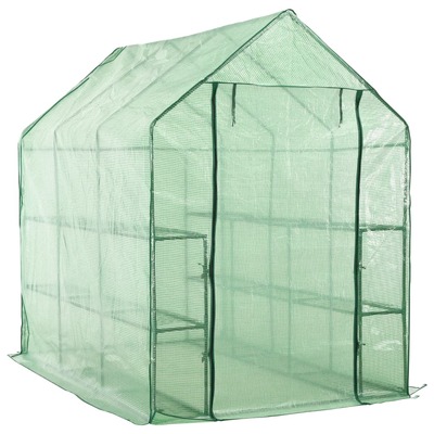 Walk-in Greenhouse with 12 Shelves Steel 
