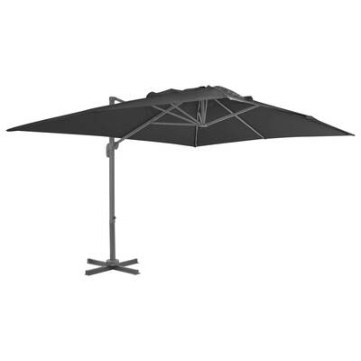Cantilever Umbrella with Aluminium Pole 4x3 m Black