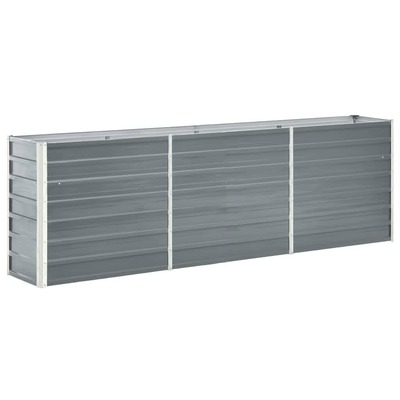 47040 Garden Raised Bed Galvanised Steel 240x40x77 cm Grey