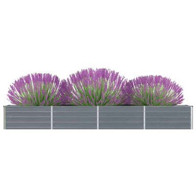 47052 Garden Raised Bed Galvanised Steel 320x40x45 cm Grey