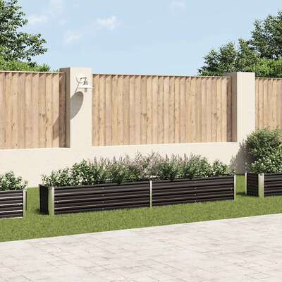 47055 Garden Raised Bed Galvanised Steel 320x40x45 cm Anthracite