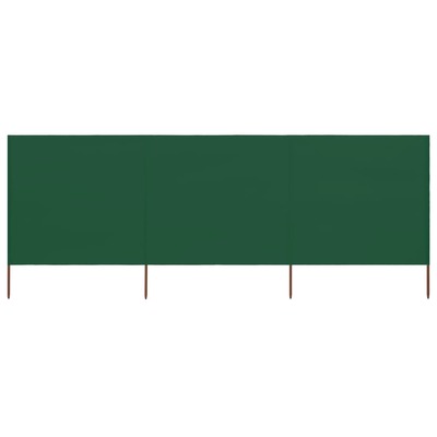 3-panel Wind Screen Fabric 400x160 cm Green