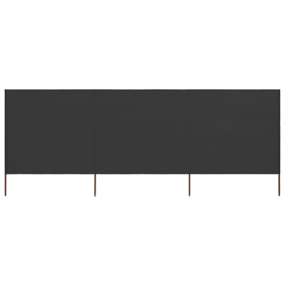 3-panel Wind Screen Fabric 400x160 cm Anthracite