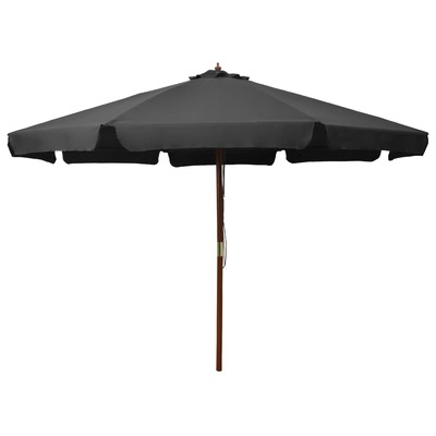 Outdoor Parasol with Wooden Pole 330 cm Anthracite