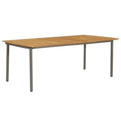 Garden Table 200x100x72cm Solid Acacia Wood and Steel