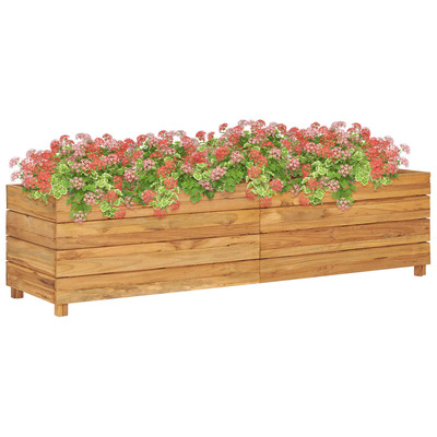 Planter 150x40x38 cm Recycled Teak and Steel