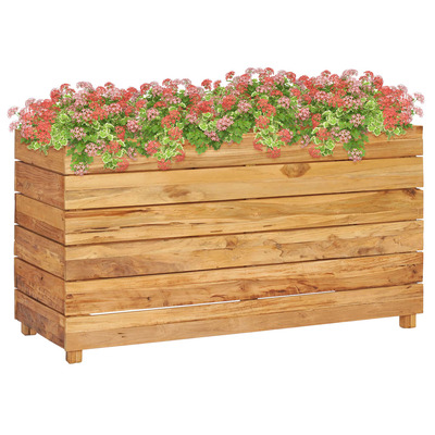 Planter 100x40x55 cm Recycled Teak and Steel