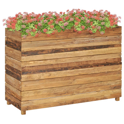 Planter 100x40x72 cm Recycled Teak and Steel