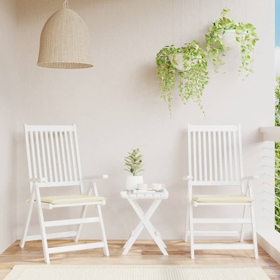 Garden Chair Cushions 2 pcs Cream 50x50x3 cm
