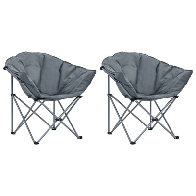 Folding Moon Chairs 2 pcs Grey