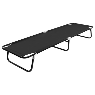 Folding Camping Cot Black Steel