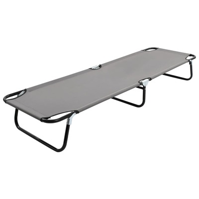 Folding Camping Cot Grey Steel