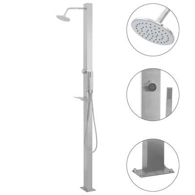 Garden Shower Panel System Stainless Steel Straight