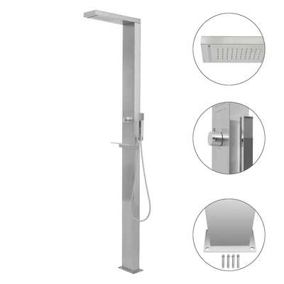 Garden Shower Panel System Stainless Steel Square