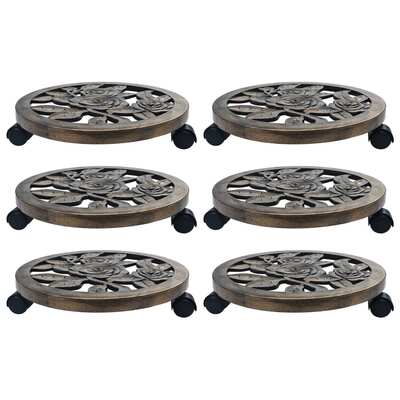 Plant Trolleys 6 pcs Bronze 38 cm Plastic