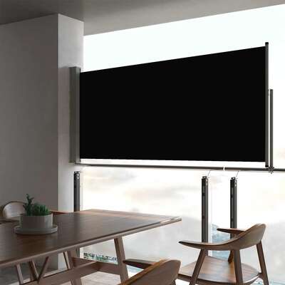 Patio Retractable Side Awning, Black