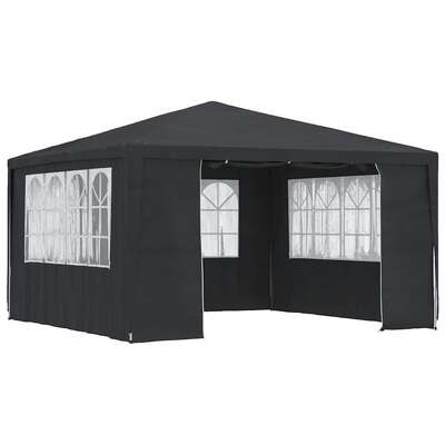 Professional Party Tent with Side Walls 4x4 m Anthracite 90 g/m²