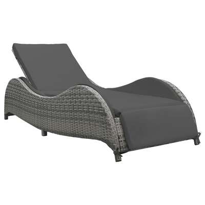 Elegant Sun Lounger with Cushion Poly Relaxing Seating Evening 