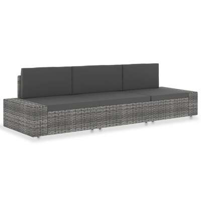 Modern Sectional Sofa 3 Seater Poly Garden Gathering Patio Relax 